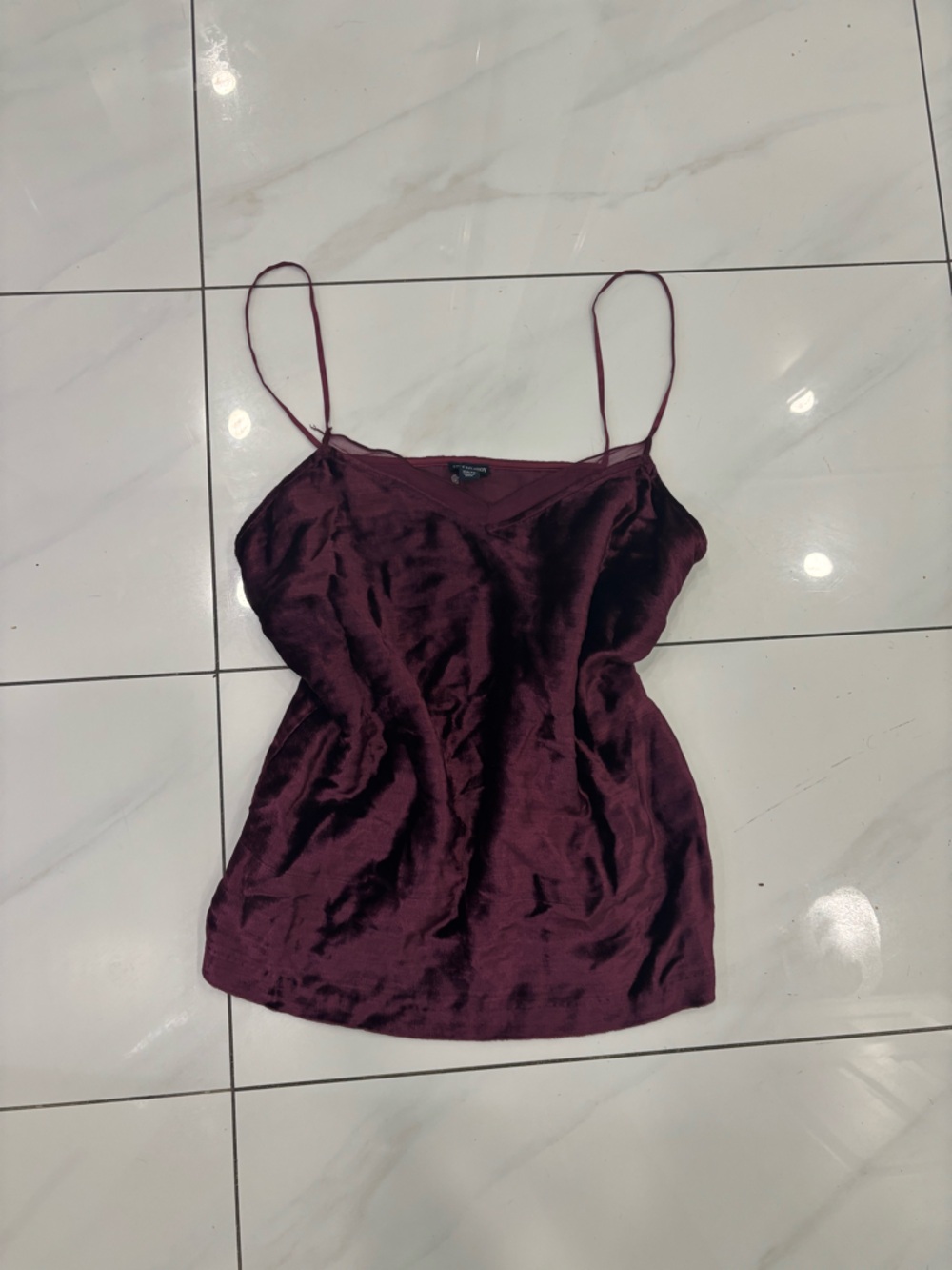 True Religion Satin Spaghetti Strap Cami - Burgundy